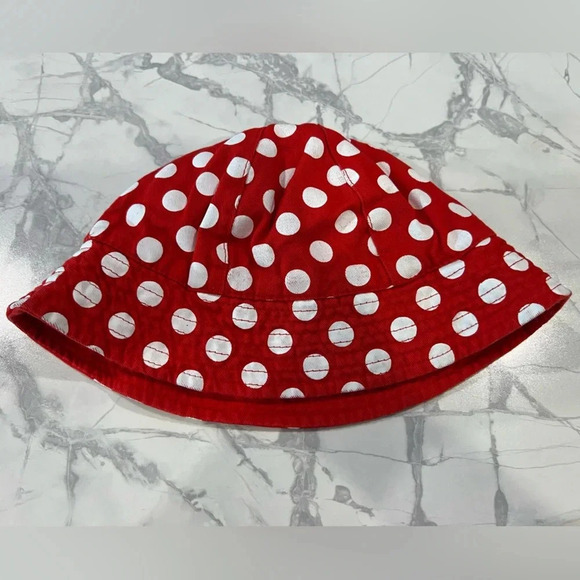 Disney Minnie Mouse Bucket Hat Sun Hat Red Polka Dots Baby O/S Girl - Picture 3 of 5